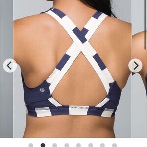 CLEARANCE Lululemon Run: Stuff Your Bra II Cadet Blue Steep Stripe XS  SK250026